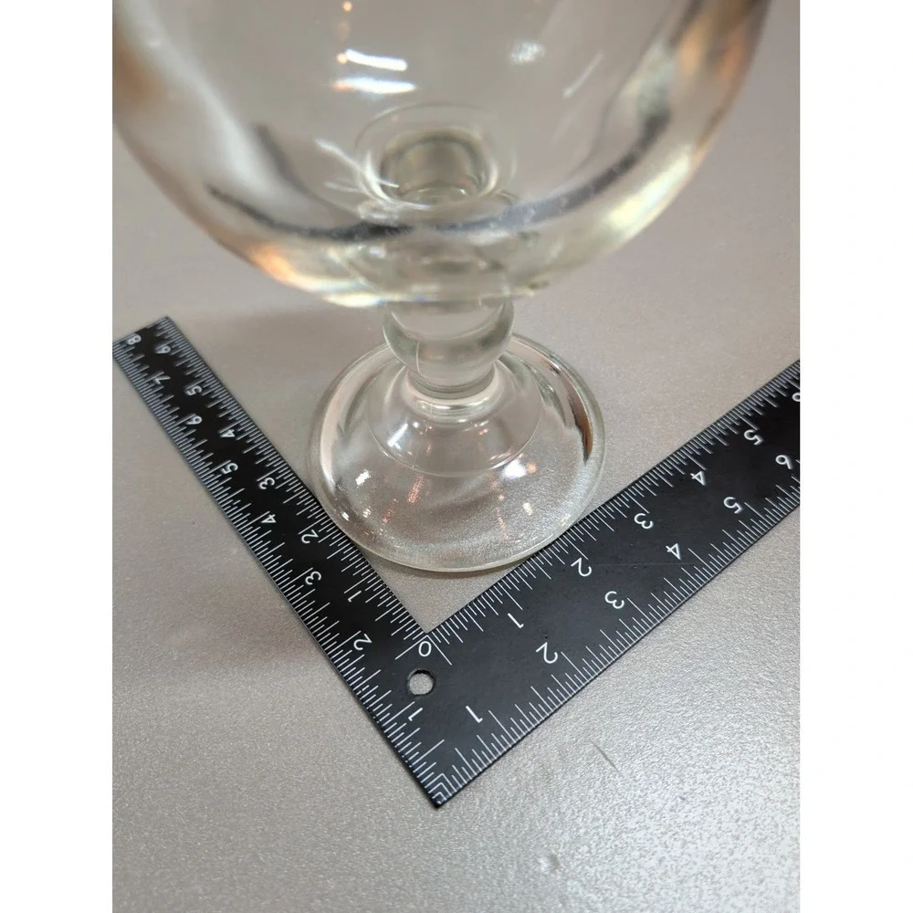 Vintage Clear Glass Goblets Set of 2 Stemmed Drinking Glasses Bubble Stem 5